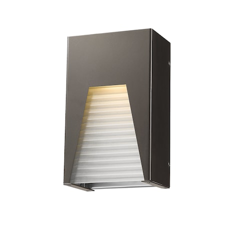 Z-Lite Millenial 1 Light Outdoor Wall Light, Bronze Silver & Frosted Ribbed 561S-DBZ-SL-FRB-LED